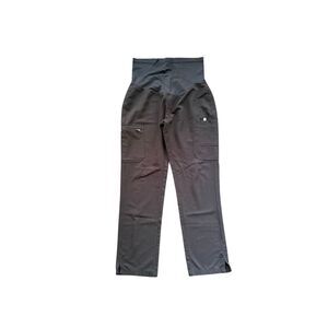 Figs Straight Leg Maternity Scrub Pants in Black and Dark Gray